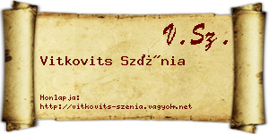 Vitkovits Szénia névjegykártya